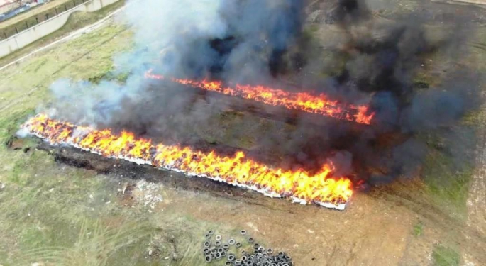 Diyarbakırda 23 ton uyuşturucu yakıldı