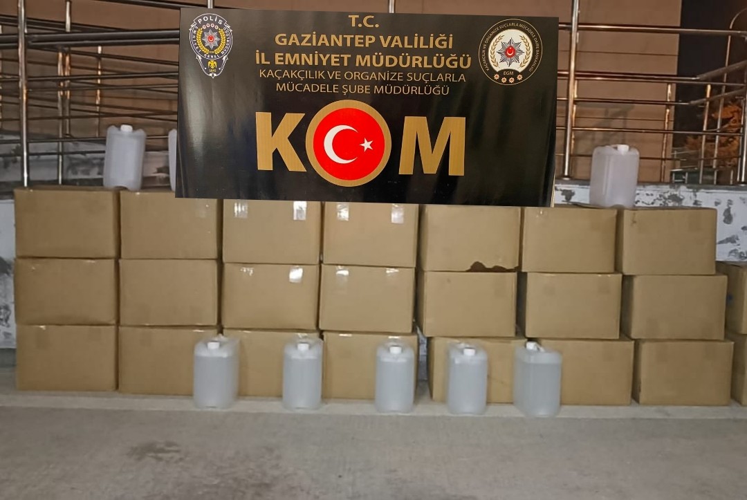 Gaziantep'te 520 litre etil alkol ele geçirildi