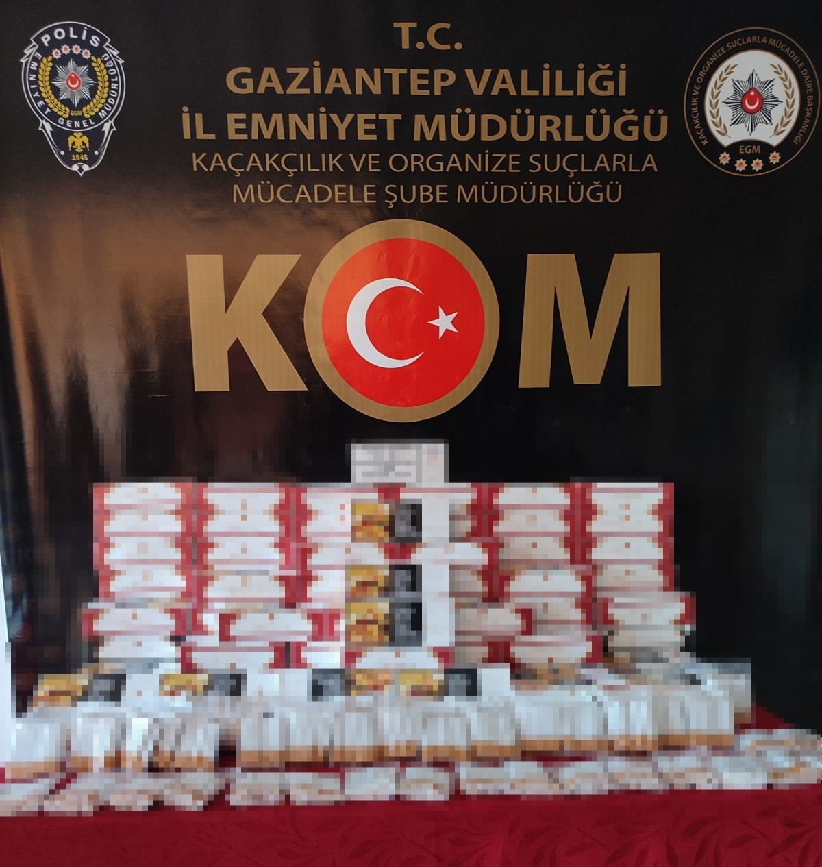 Gaziantep’te kaçak bin 819 paket sigara ile 22 bin adet makaron ele geçirildi
